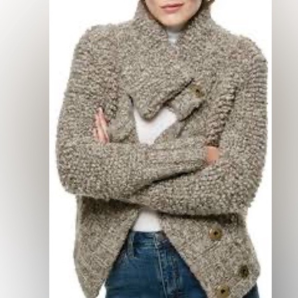Free People Sweaters - Free People | Textured Cowl Neck Sweater in Brown | Size Large